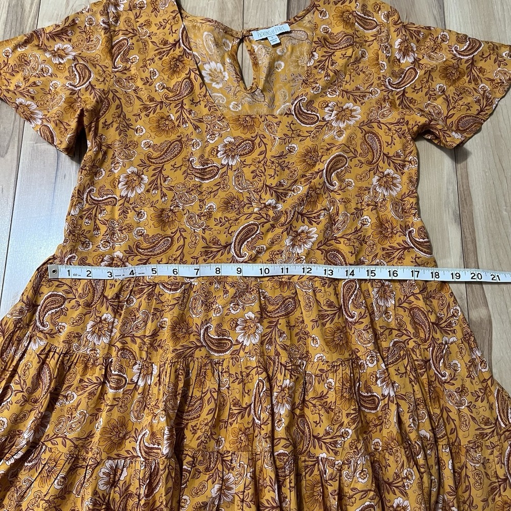 Patrons of Peace Anthropologie Tiered Orange Paisley Peasant Boho Sz S Festival - Picture 4 of 7